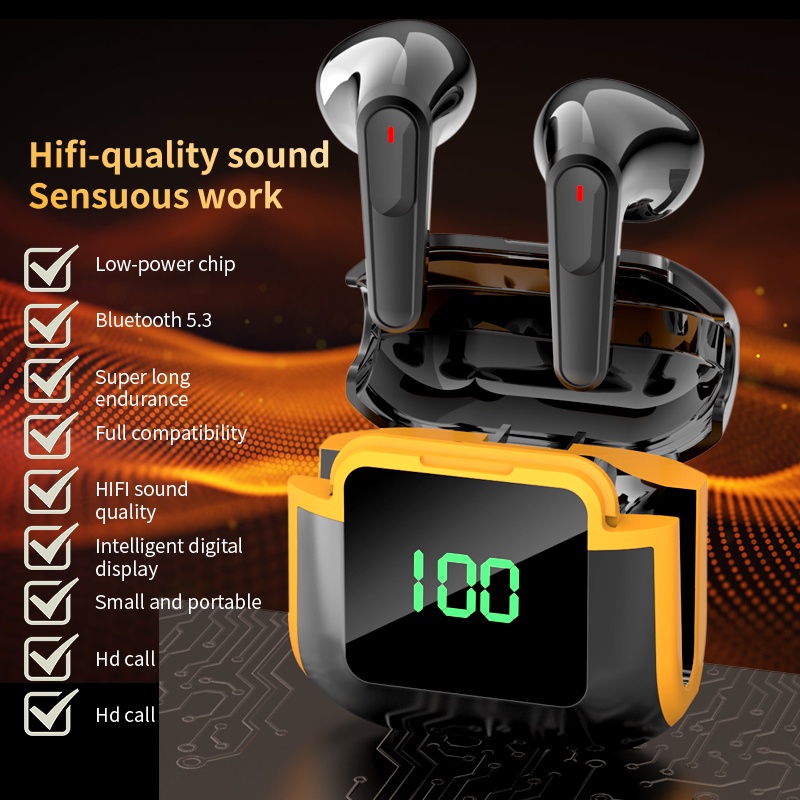 Pro90 TWS Wireless Bluetooth Headset with Mic Earbuds Noice Cancelling