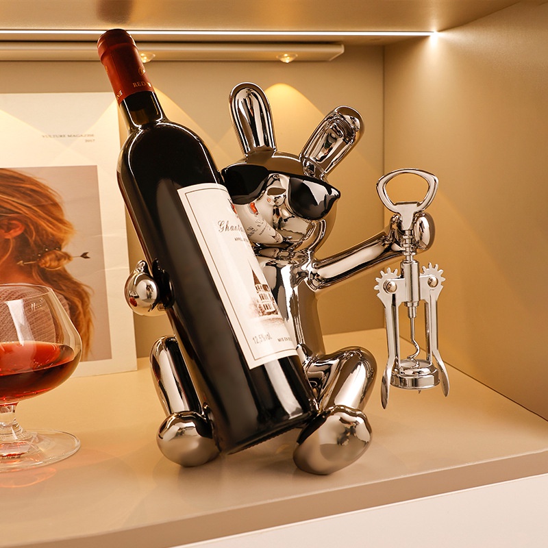 Rabbit Wine Rack Cabinet Decorations Light Luxury Living Room Dining ...