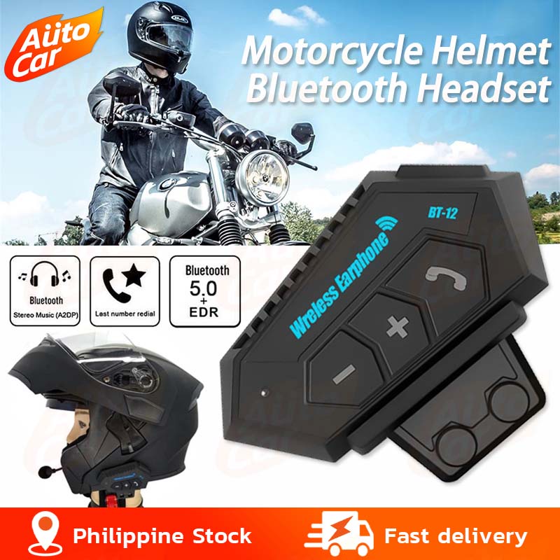 BT12 Bluetooth 5.0 Motorcycle Helmet Headset Waterproof With High ...