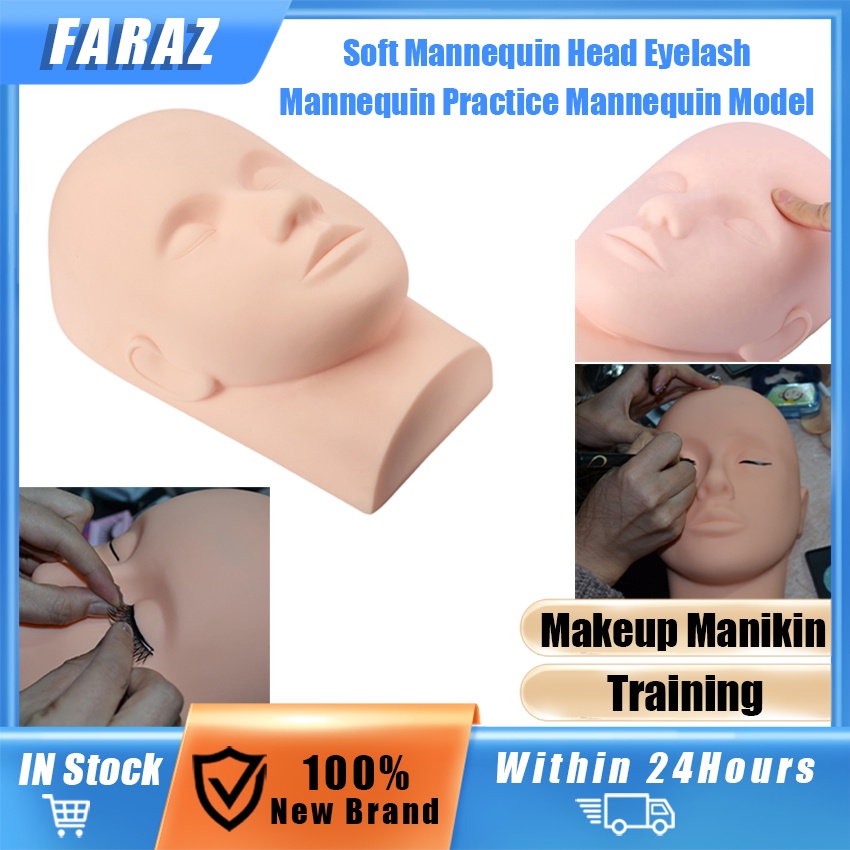 Silicone Mannequin Head Eyelash Extension Tools Facial Makeup Training ...