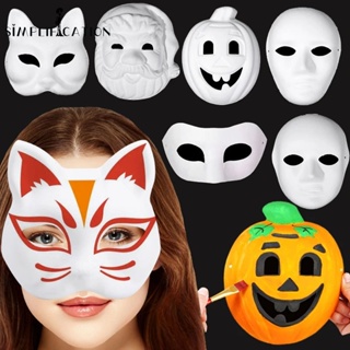 3pcs Cat Masks White Paper Blank Hand Painted Facemasks Diy