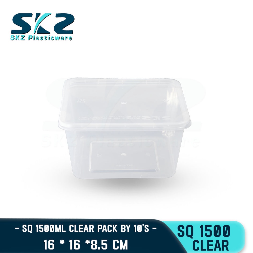 SKZ CLEAR SQUARE CONTAINER SERIES SQ1500 ENVIRONMENTAL FRIENDLY FOOD