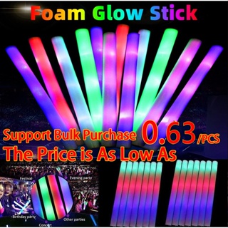 30pcs/lot Glow Sticks LED Foam Light Stick Wedding Birthday Colorful 3  Flashing Party Concert Supplies 3 Batteries Fairy Lights