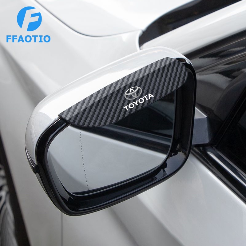 FFAOTIO 2PCS Car Rear View Mirror Rain Guard Carbon Fiber Rain Cover ...