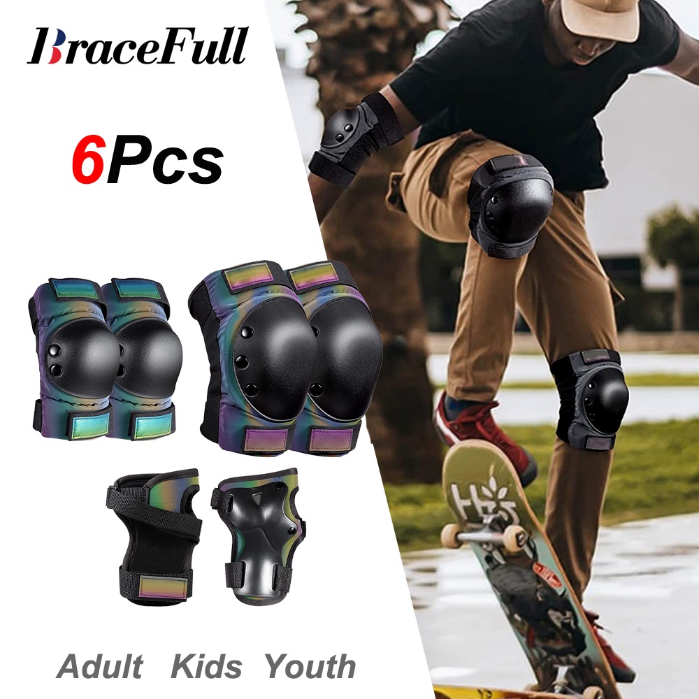 6Pcs Adult/Kids/Youth Knee Pad Elbow Pads, Skate Protective Gear Set 3
