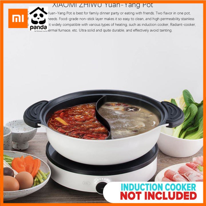 Xiaomi hotpot NonStick SShaped Two Flavor Induction Hotpot with Glass
