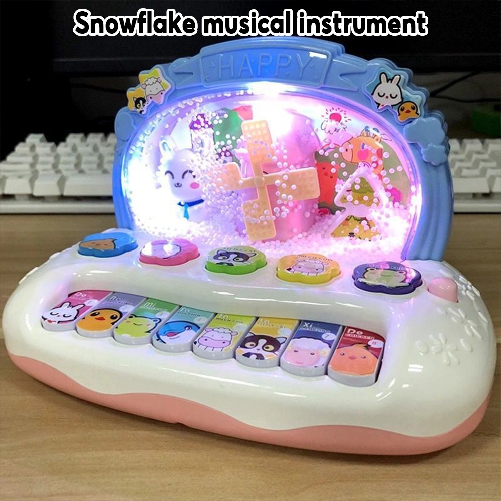 Baby Rotating Music Piano with Light Sound Snowflake Musical Instrument ...