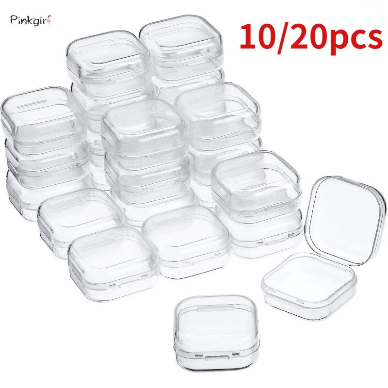 10/20Pcs Mini Portable Universal Clear Storage Containers Box ...
