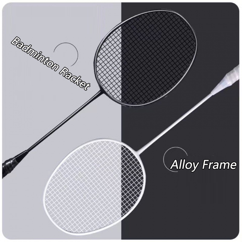 Badminton Racket Tudent Beginner Fitness Badminton Aluminum Alloy Frame Single Racket Shopee