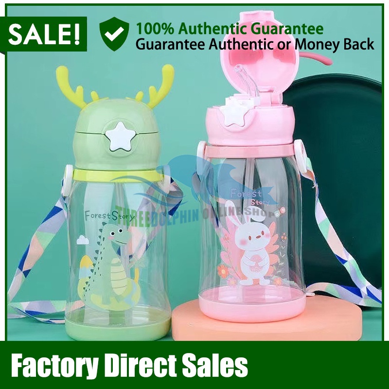 TH 600ML Water Bottle For Baby Kids Straw Cup Feed Nursing water juice ...