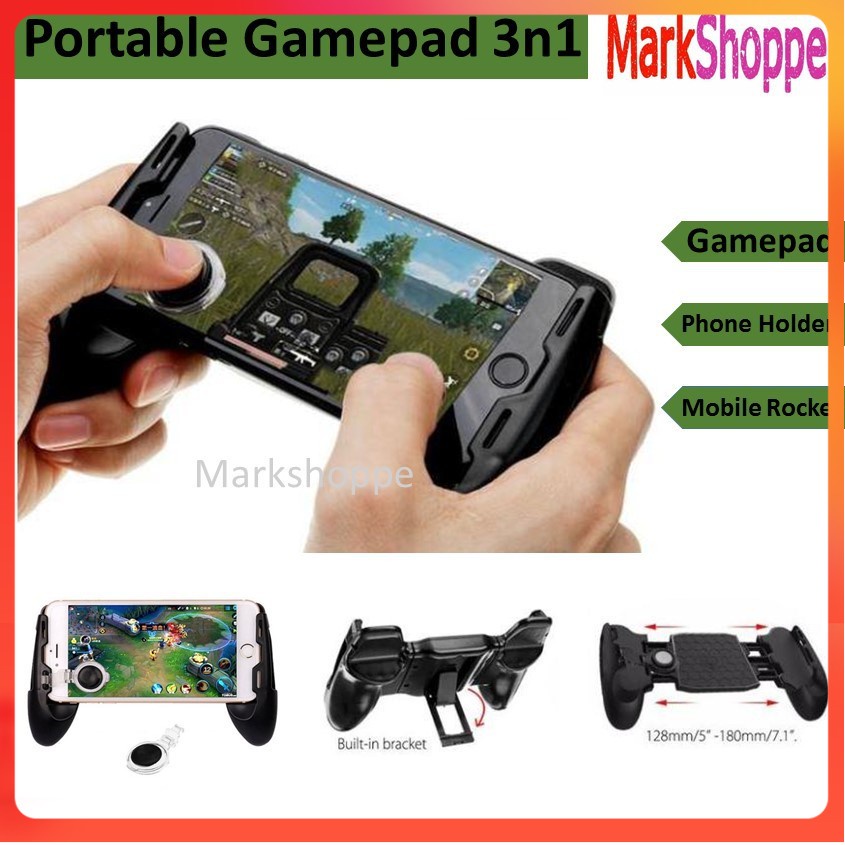 Portable Gamepad 3 in 1 Joystick Controller Phone Holder | Shopee ...