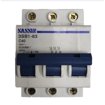 Sassin Miniature Circuit Breaker 40A 3Pole 4.5 KAIC (DIN Rail Type ...