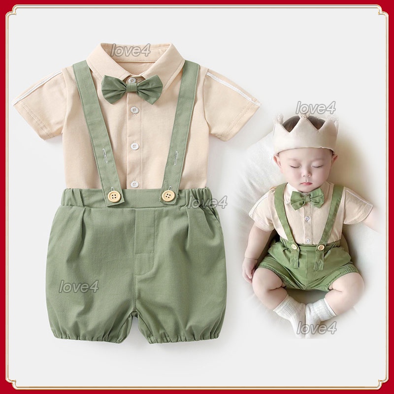 Christening Clothes for Baby Boy Gentleman Suits Infant Baptismal Polo