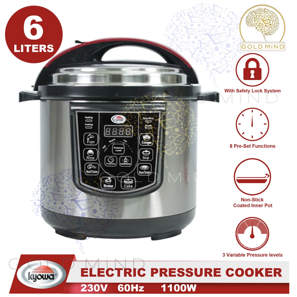 Kyowa Cooker Electric Digital Pressure Cooker 6 Liters NonStick Coated