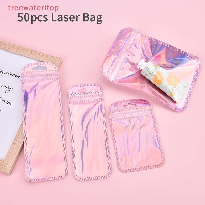 RP 50pcs 4 Styles Laser Packaging Bag Flat Cosmetic Bag Horaphic Mini ...