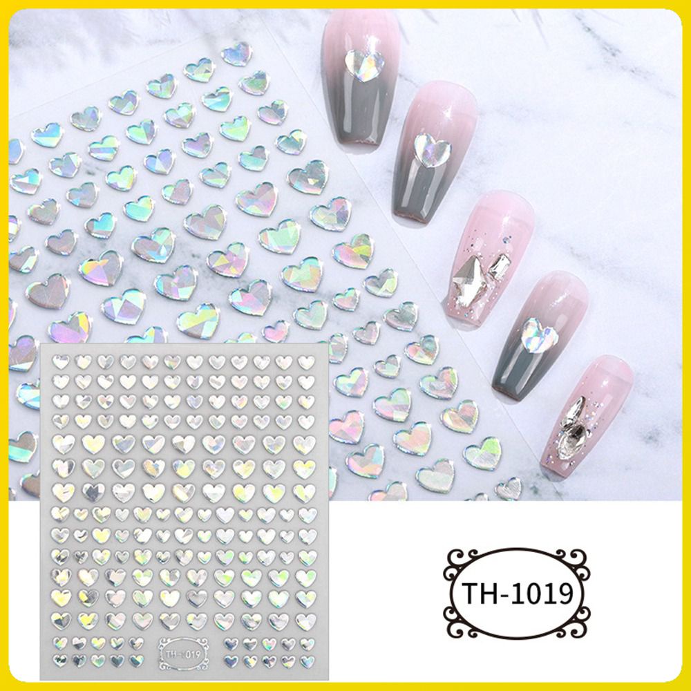 3D Reflective Glitter Wave French Tip Nail Stickers - Self-Adhesive Nail Art Decals