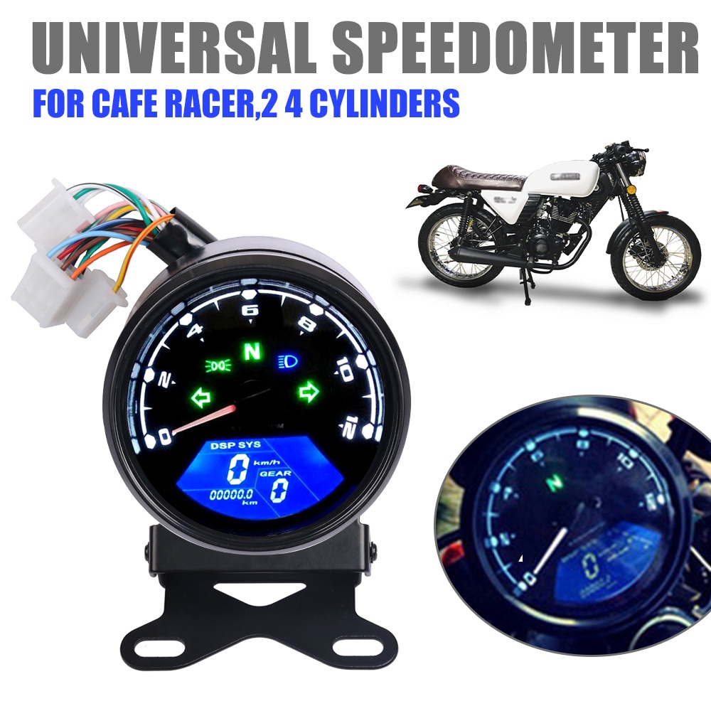 For Cafe Racer Motorcycle Speedometer Instrument Odometer Tachometer ...