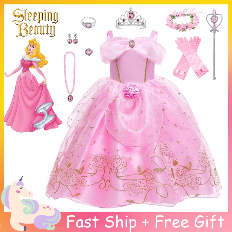 American Princess Party Dresses For Girls Sleeping Beauty Princess Aurora  Dress Costume For Girls - Kids Party Dress With Tags Mickey Mouse
