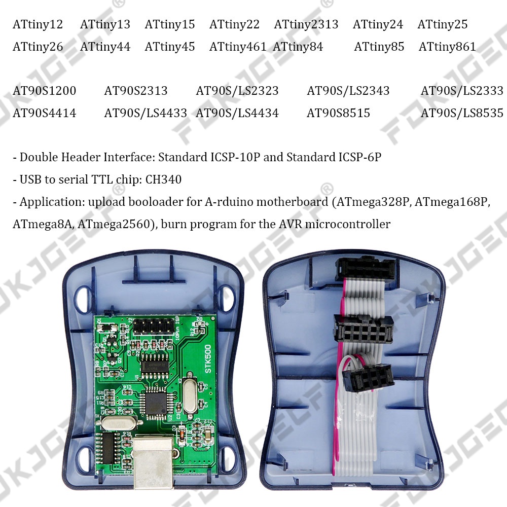AVR ISP Programmer STK500 AVR ISP Compatible Double Header Interface ...