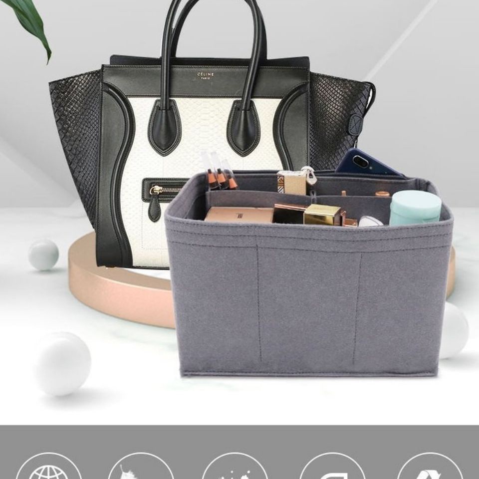 Felt Insert Bag Organizer for Celine LUGGAGE smiley face bag handbag