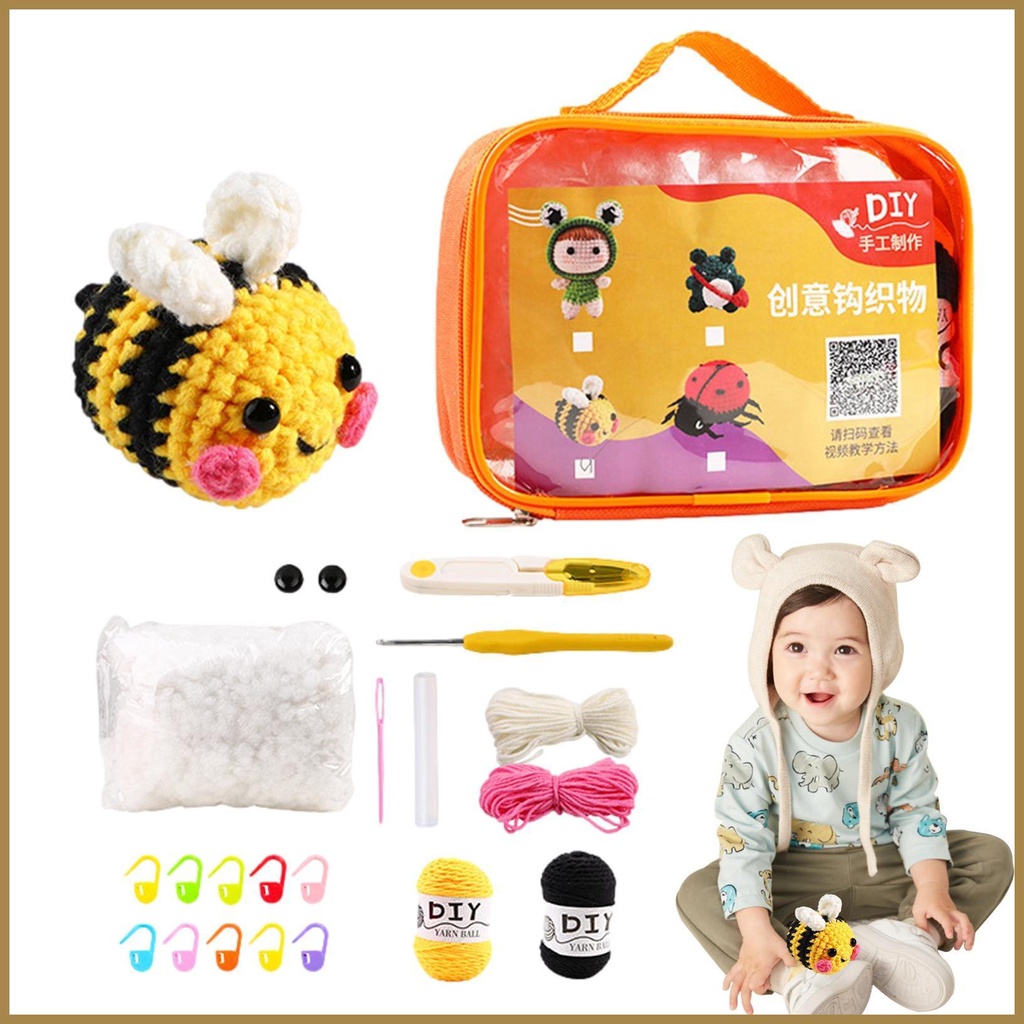 Wobbles Crochet Kit Knitting Kit with Animal DIY Craft Art Knitting Kit ...