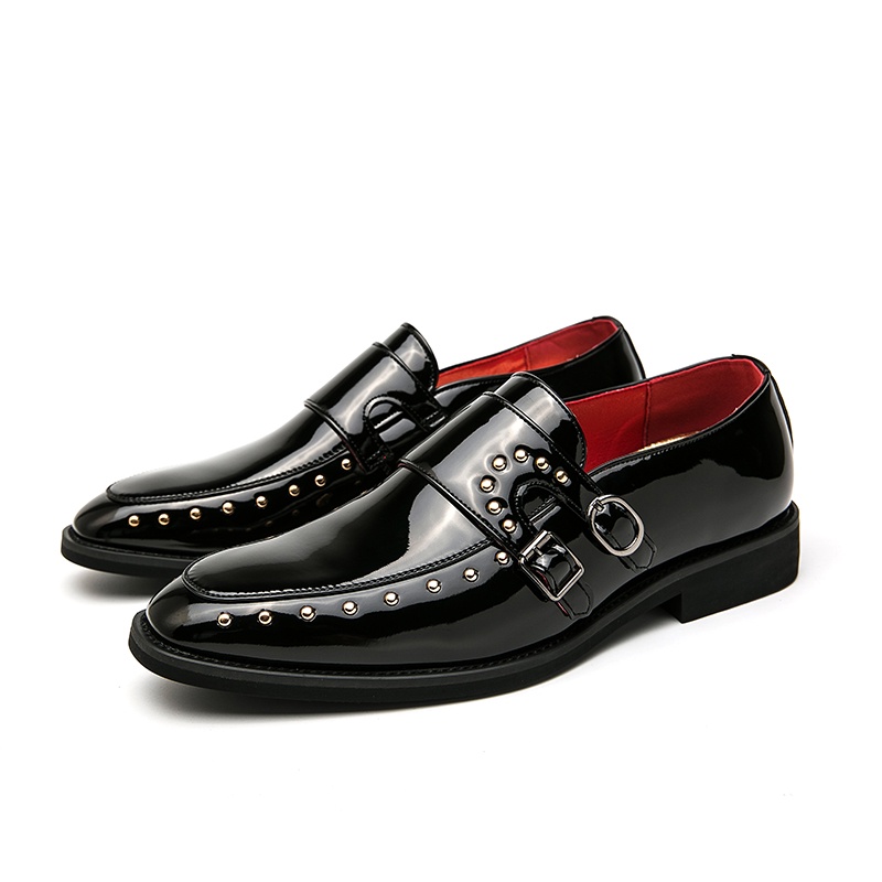 Mens Double Monk Strap Slip On Loafer Leather Oxford Formal Business Casual Comfortable Dress 5832