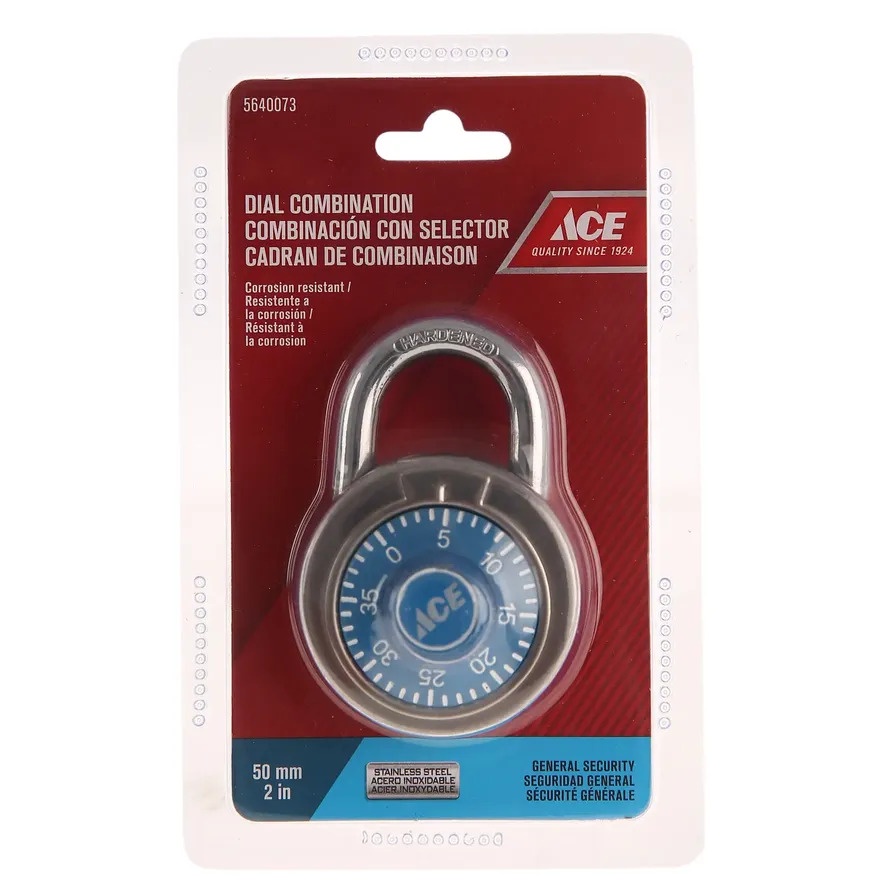 Ace Combination Padlock 50mm (2") Blue Shopee Philippines