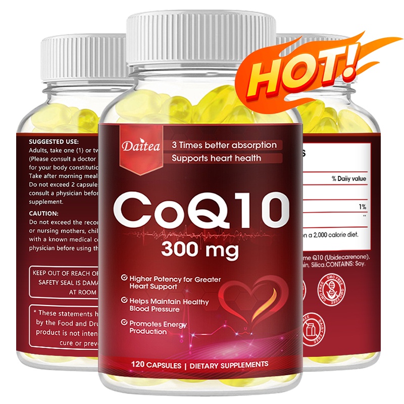 CoQ10 300 mg Capsules Antioxidant Supplement for Vascular and Heart