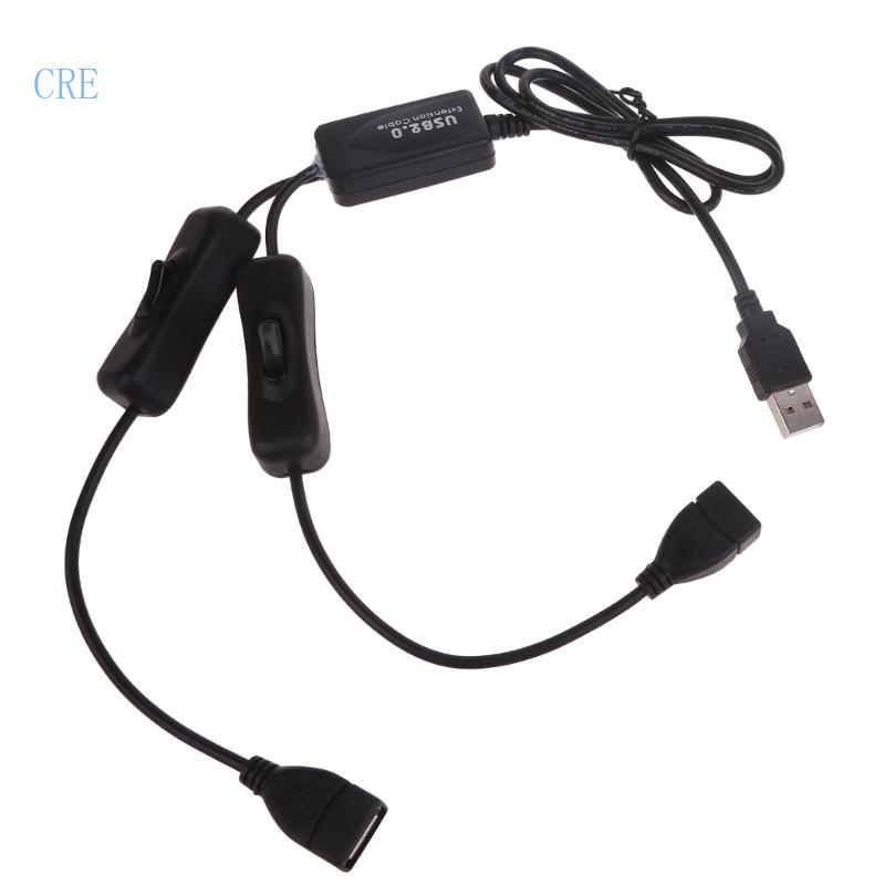 CRE USB Extension Cord with Two Port and Individual on off Switches USB