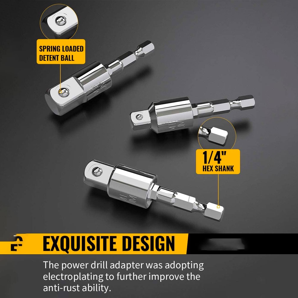 360°Rotatable Electric Power Drill Sockets Adapter Sets for Impact ...