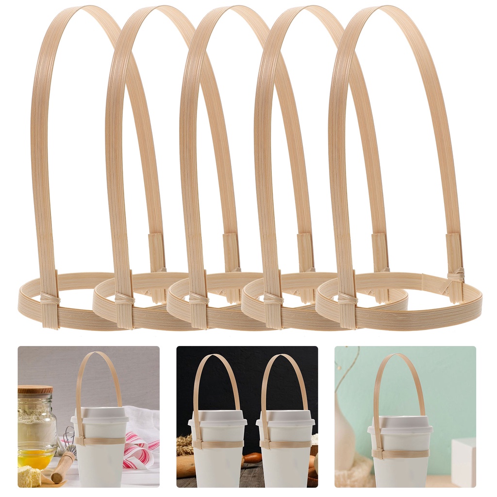 Cup Holder Carrier Drink Tray Coffee Take Outgo Beverage Rattan ...