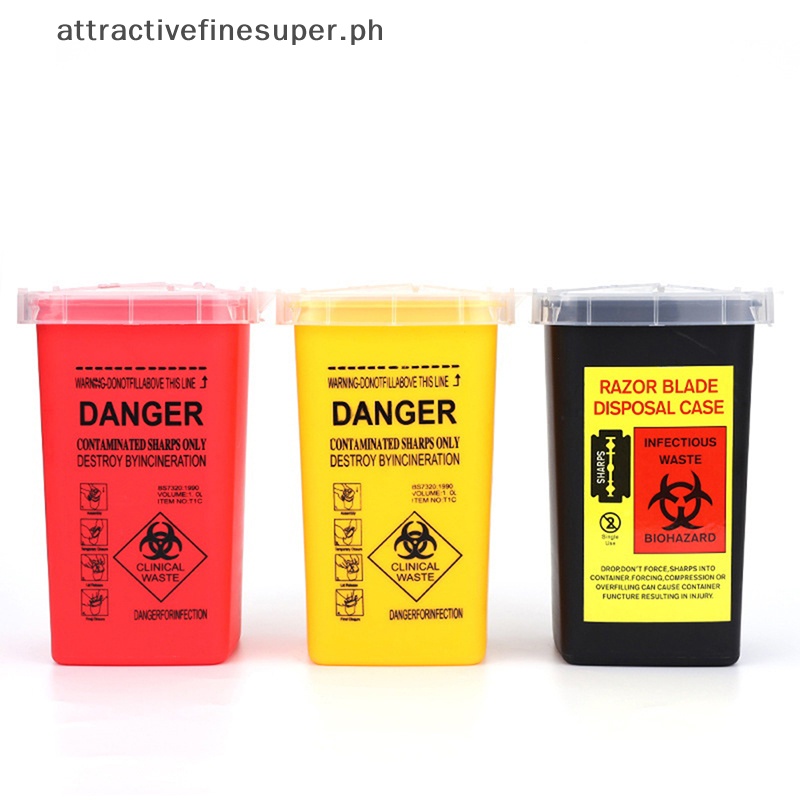 ASPH 1L Plastic Sharp Container Waste Box Biohazard Tattoo Waste ...