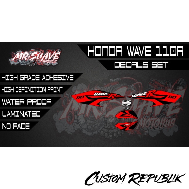 Honda Wave 110R Decals Set | Shopee Philippines