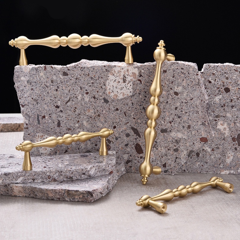 Gold Solid Brass Cabinet Handle Modern Drawer Pull for Kitchen Room ...