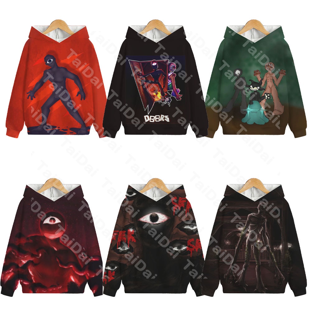 Doors Roblox Printing Hoodies for Kids Girls Boys Jack Coat (314years