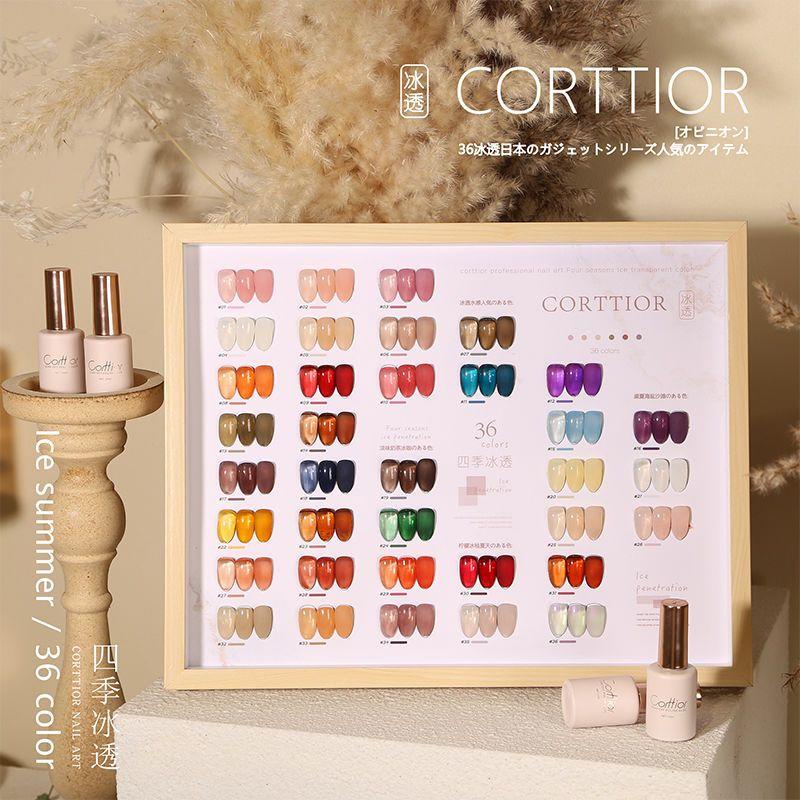 Cai Ding 36 Colors Four Seasons Ice Transparent Jade Fat Nail Polish ...