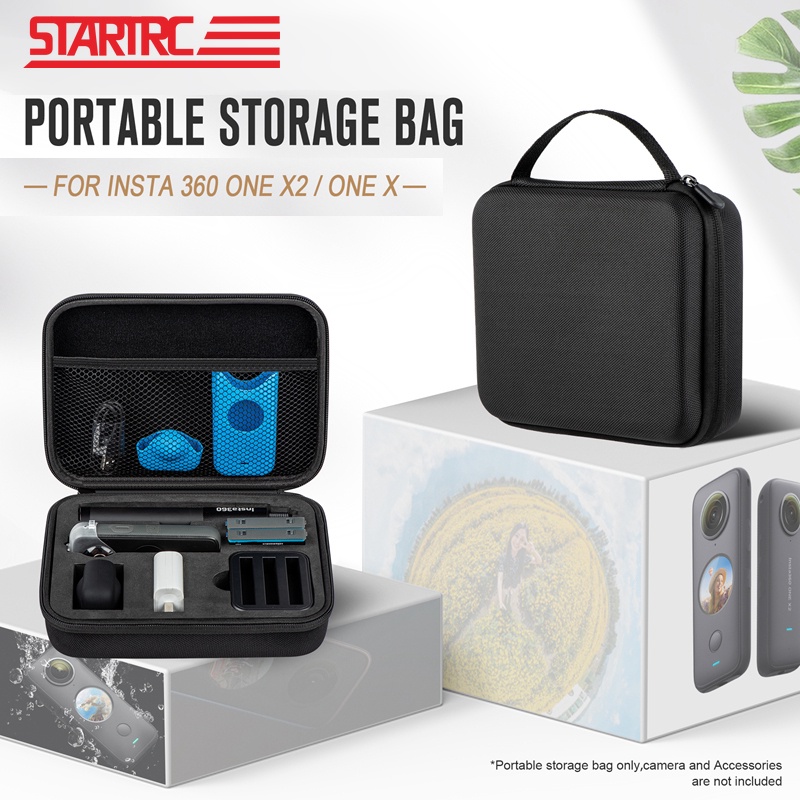 Hard Shell Carrying Case For Insta360 X3, X2, One X Camera With EVA Liner - Fits Selfie Stick & Accessories