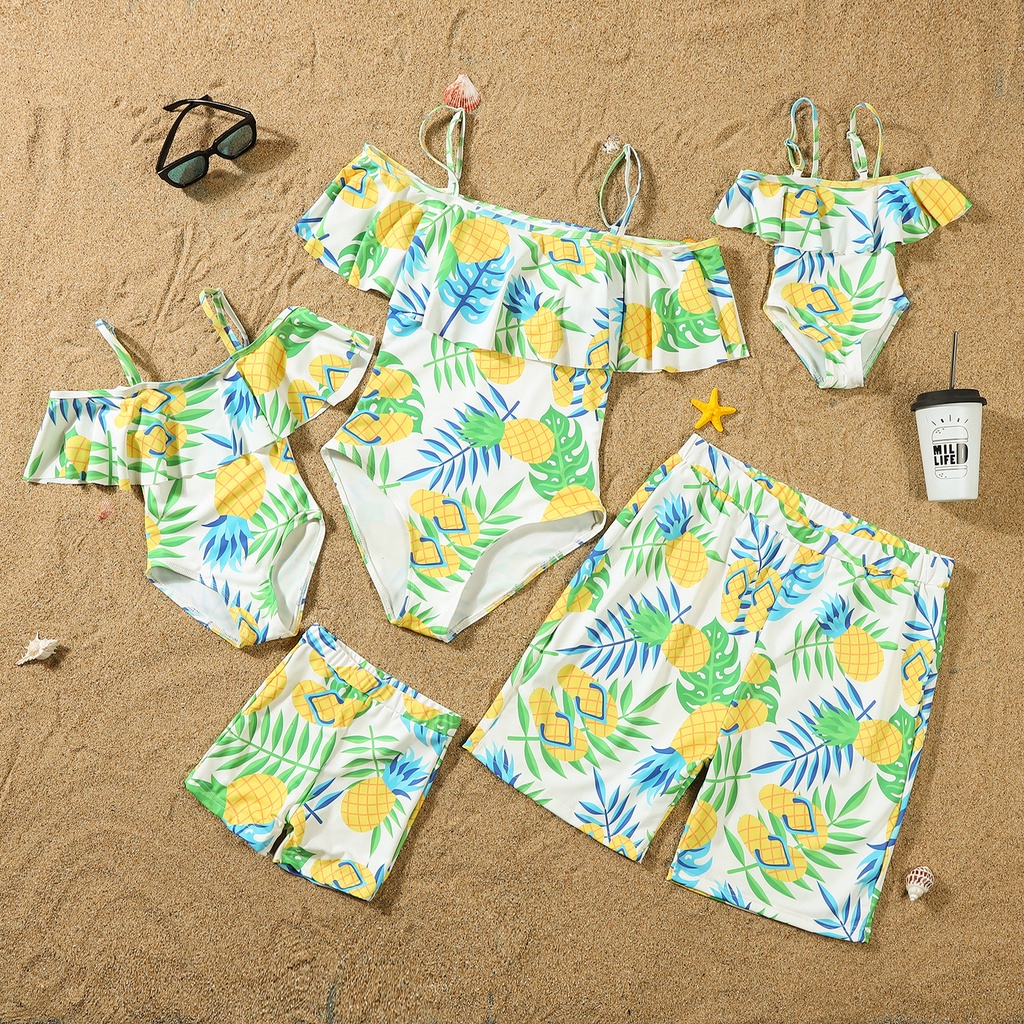 Family Matching Outfits Off Shoulder Summer Swimsuit Holiday Vacation ...