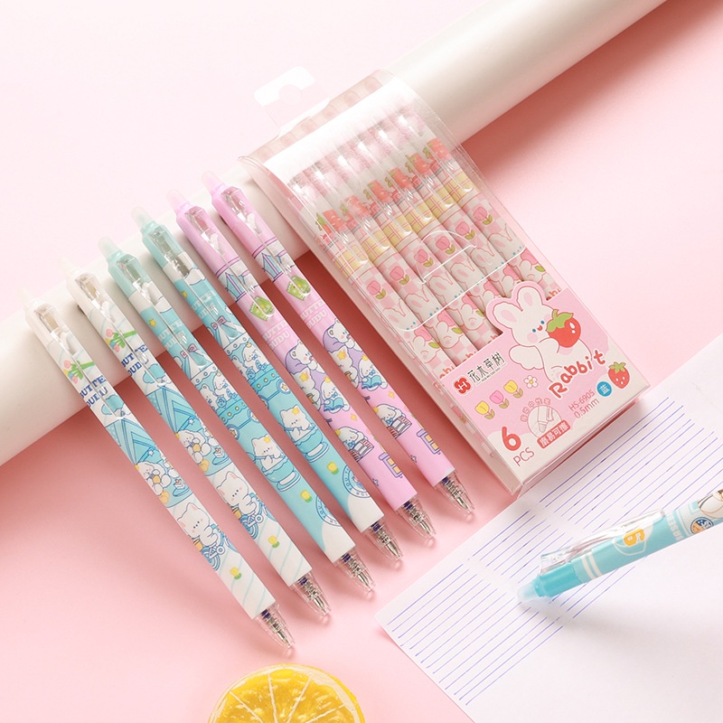 Press the erasable pen crystal blue cartoon Primary School students hot