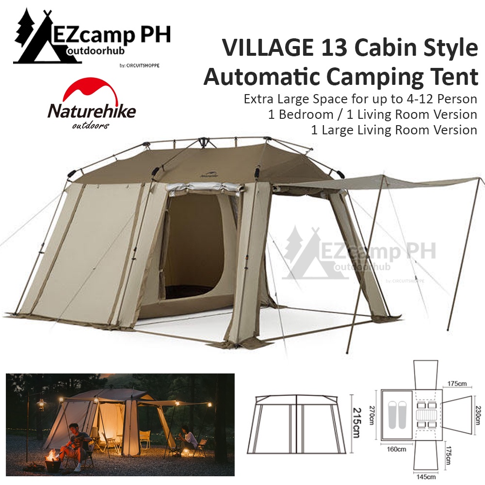 Naturehike VILLAGE 13 Cabin Style Tent New Version 2 Bedroom Camping