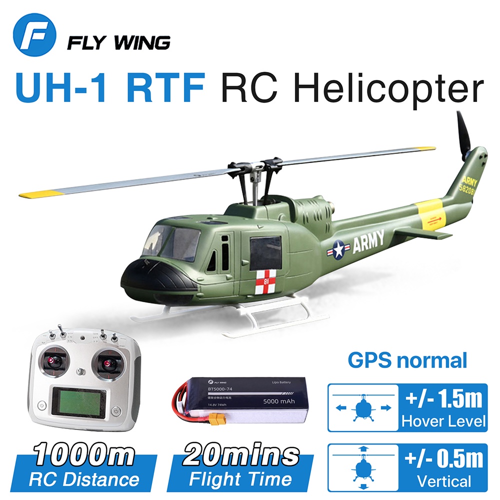 FlyWing UH1 RC Helicopter 470 6CH 3D GPS Brushless Motor H1 Flight Controller Shopee Philippines