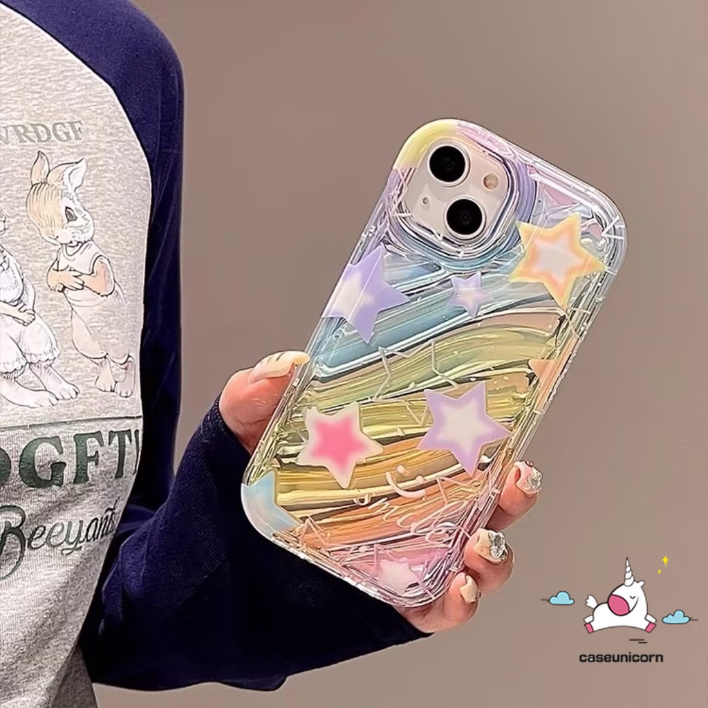 Glitter Stars Smile Casing Compatible for iPhone 11 14 15 13 12 Pro Max ...