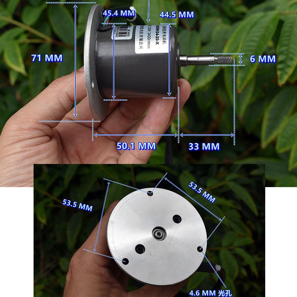 DC 24V 10W Brushless Motor Double Ball Bearing 3400 RPM Brushless Motor ...