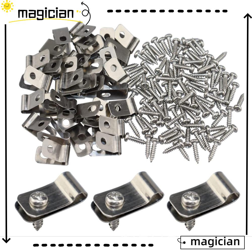 MAG 100 PCS Wire Clamp, Stainless Stee R-Shaped Cable Clips, Double ...