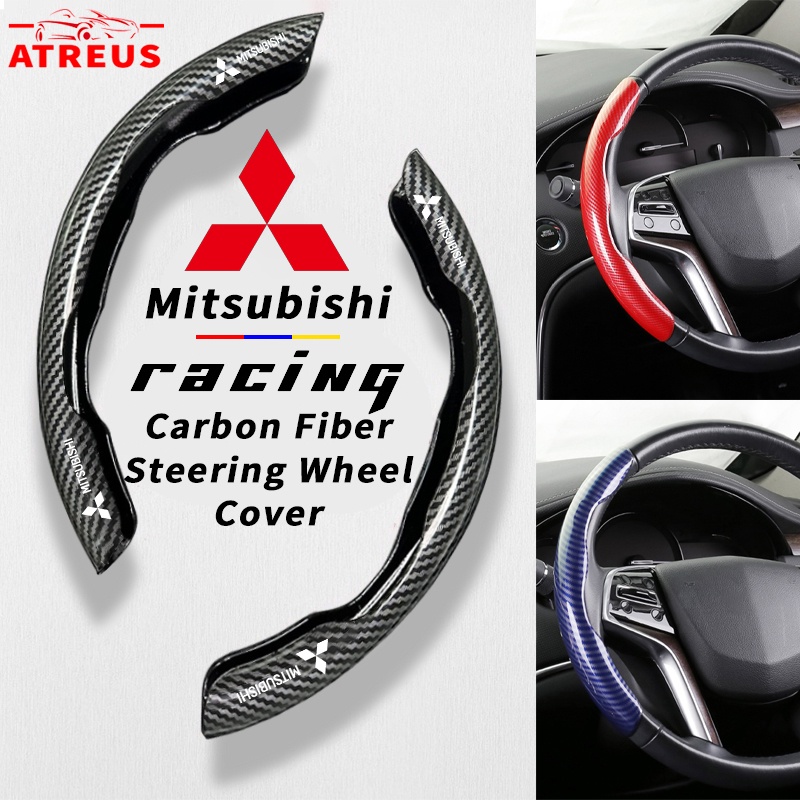 Mitsubishi Carbon Fiber Steering Wheel Cover Anti Slip Car Steering