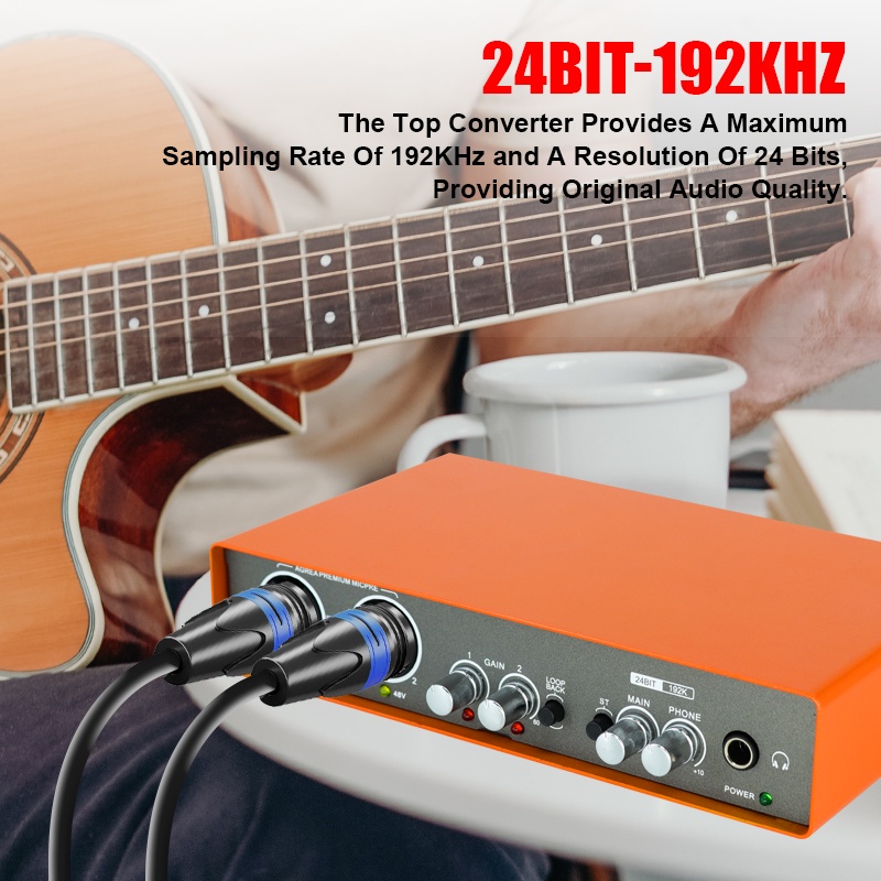 Audio Interface Sound Card with Monitoring,Electric Guitar Live ...