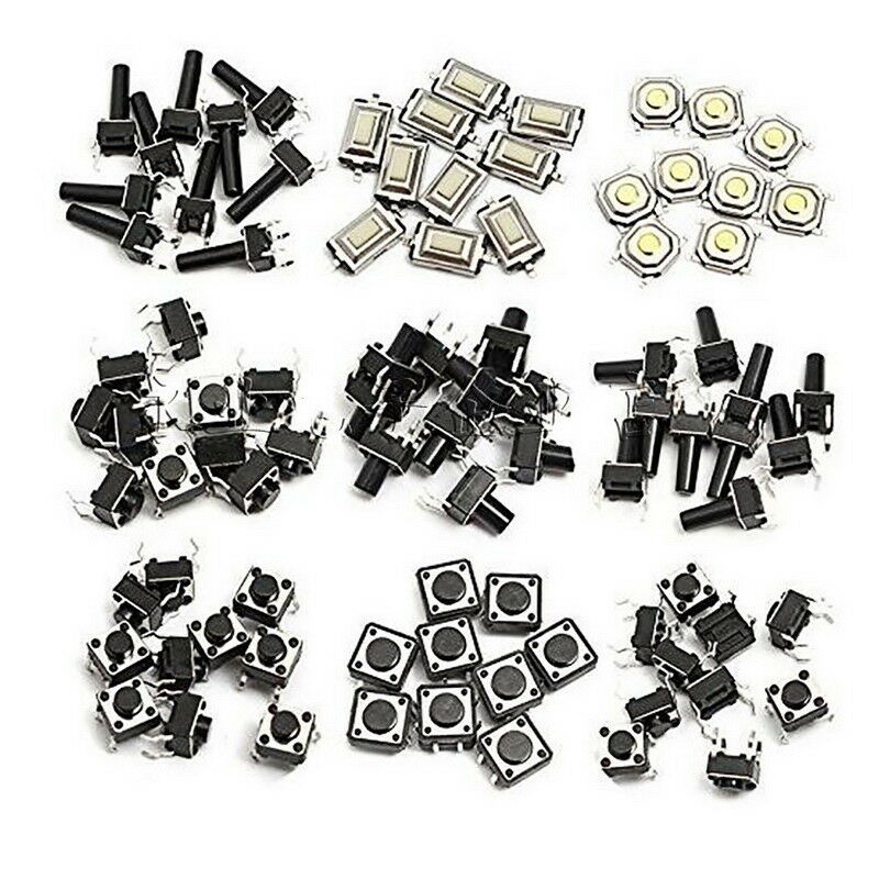 140pcs 14 Types Momentary Tact Tactile Push Button SMD SMT Surface ...