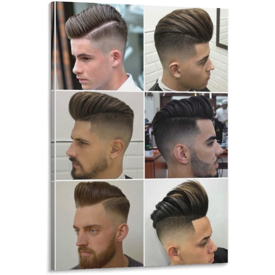 Modern Barber Shop Salon Hair Cut For Men Chart Poster Laminated Mens