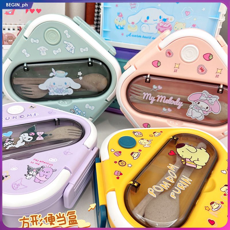 Sanrio Lunch Box With Spoon Chopsticks Kawaii Lunch Box For Kids School