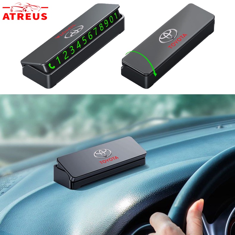 Toyota Car Temporary Parking Card Luminous Phone Number Card Plate ...